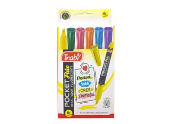 RESALTADOR TRABI POCKET FLUO x 6