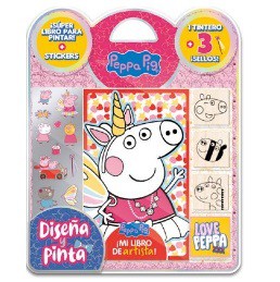 Libro Diseña Y Pinta Peppa Pig Con Sellos Y Stickers