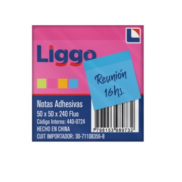 STICK NOTAS LIGGO FLUO 50x50