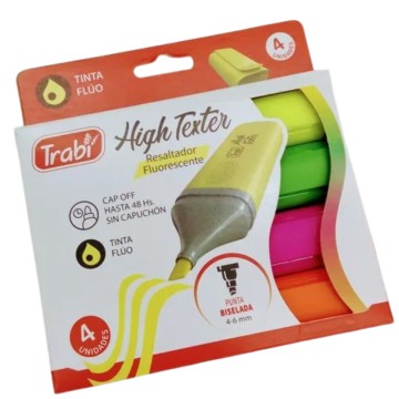 RESALTADOR TRABI FLUO CHATO x 4