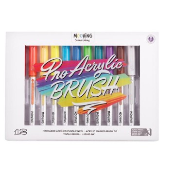 COLORING MARCADOR ACRILIC PINCEL x12