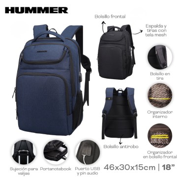 MOCHILA HUMMER PORTANOTEBOOK 22060