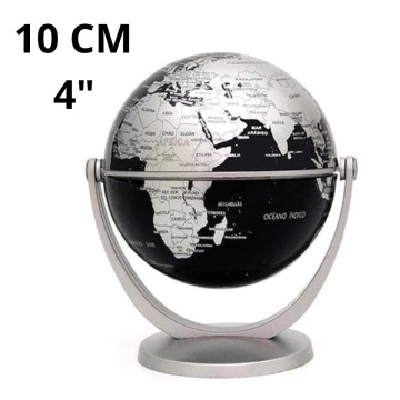GLOBO TERRAQUEO 10cm 107P MINI-NEGRO