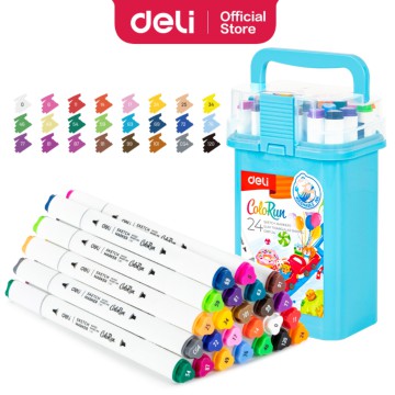 MARCADOR DELI DOBLE PUNTA AGUA x24