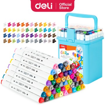 MARCADOR DELI DOBLE PUNTA AGUA x48