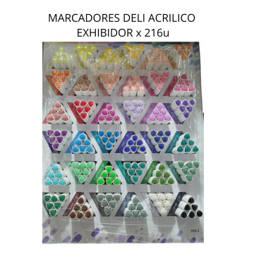 MARCADORES DELI EC193A ACRILICO EXHIBIDOR x 216u