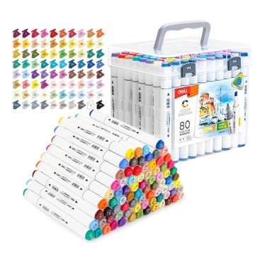 MARCADOR DELI DOBLE PUNTA BOX x 80