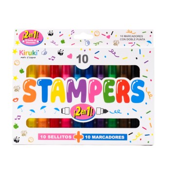 MARCADORES KIRUKI STAMPERS x10 700016 2en1 