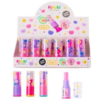 SACAPUNTAS KIRUKI LAPIZ LABIAL x24 C/GOMA