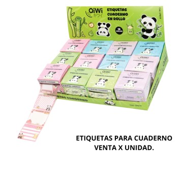 ETIQUETA ESCOLAR QIWI PANDA CP019