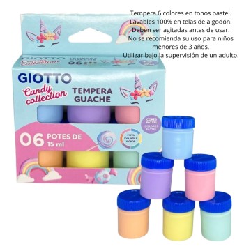 TEMPERA GIOTTO CANDY Cjx6 COL 15ml