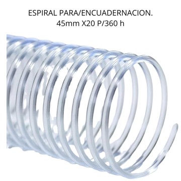 ESPIRAL P/ENCUADERNACION. 45mm X20 P/360h