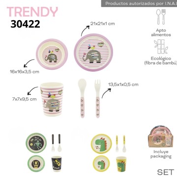 BZ SET TRENDY PLATO+VASO 30422