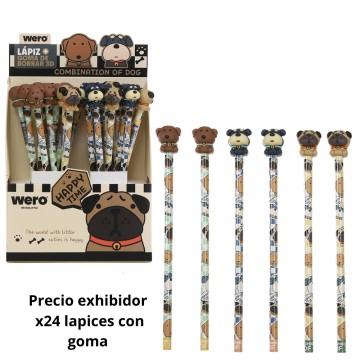 WERO LAPIZ C/GOMA DOGS WE4297
