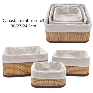 BZ CANASTA MIMBRE SET x3 5M14600
