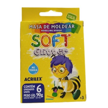 PLASTILINA AX SOFT GLITTER x6u