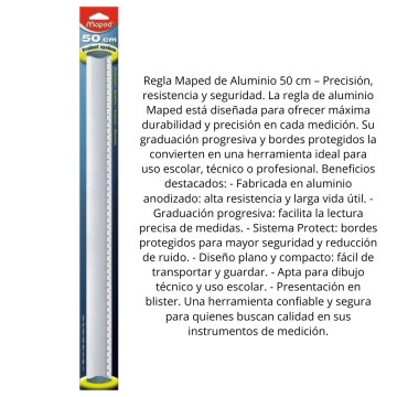 REGLA MAPED ALUMINIO 50cm BLISTER