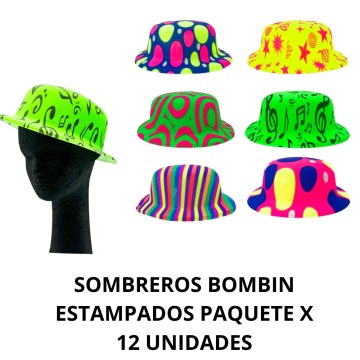 COT SOMBRERO BOMBIN DISEÑOS x12u SPS011