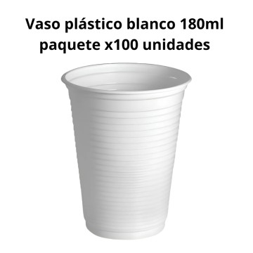 COT VASO PLASTICO x100u 180ml BLANCO