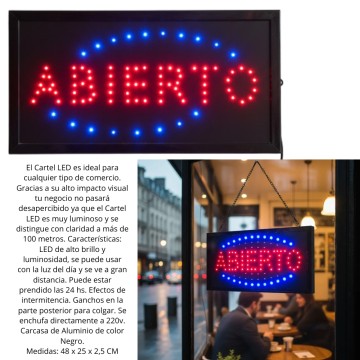 COMP CARTEL LED ABIERTO FM006AB/B/XW-07