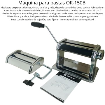 BZ ELEC MAQUINA DE PASTA OR-150PR C/RAVIOLERA