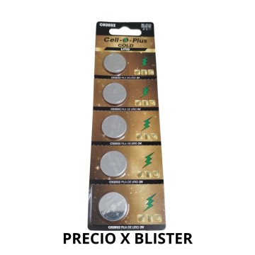 PILAS CELL LITIO 2032 x 5u BLISTER