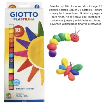 PLASTILINA GIOTTO 18 COLORES B300012