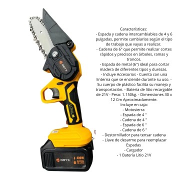 BZ ELEC MOTOSIERRA EL580 INALAMBRICA 400W