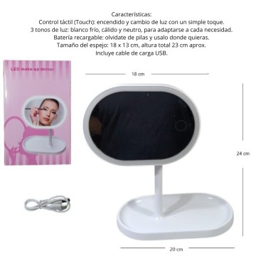 TG ESPEJO C/LUZ EM0889 LED