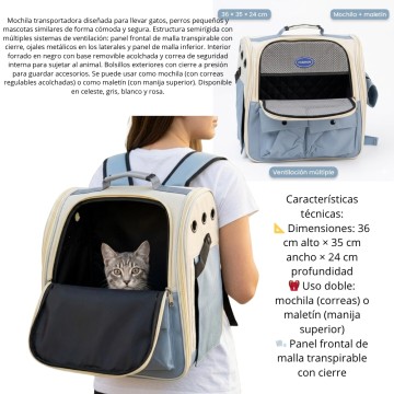 BZ MOCHILA P/MASCOTAS JK-2409 FHASION