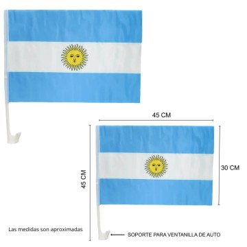 COT BANDERA ARG P/AUTO WCF-12 30x45cm C/CLIP