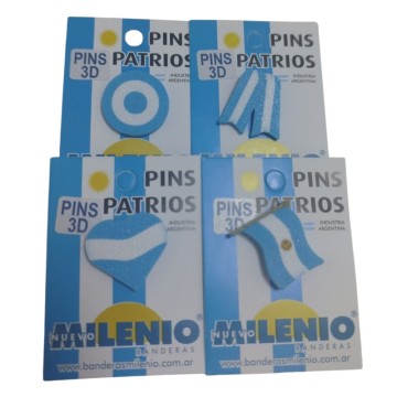 PINS PATRIOS 3D ARGENTINA PAQ x10u COD 2054