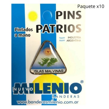 PINS PATRIOS METAL MALVINAS ARG Paq x10u