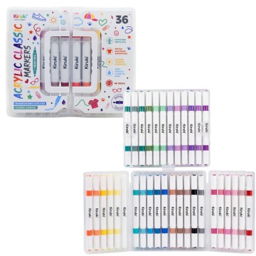 MARCADOR KIRUKI ACRILIC DOBLE PUNTA x36 700019