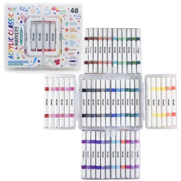 MARCADOR KIRUKI ACRILIC DOBLE PUNTA x48 700020