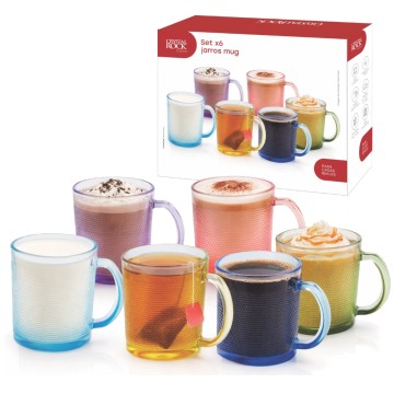 BZ JARROS MUG SET x 6 57913535 VIDRIO COLOR