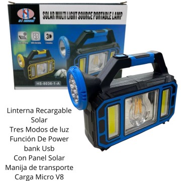CAMP LINTERNA HS-8036-7A CARGA SOLAR