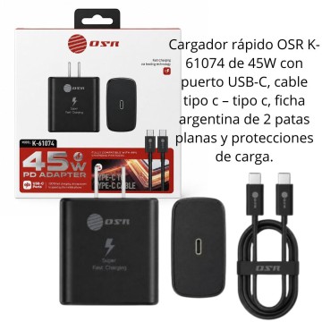 COMP CARGADOR OR-FCM01/K-61074 45W