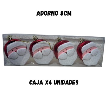 NAV ADORNO NAVIDAD x 4u 53088 CARITA PAPA NOEL