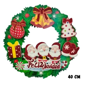 NAV CORONA 40cm 32955 FELIZ NAVIDAD