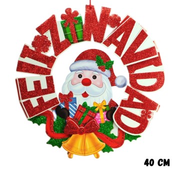 NAV CORONA 40cm 32951 FELIZ NAVIDAD
