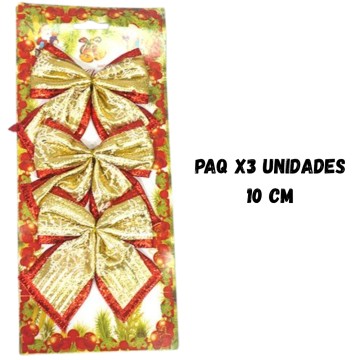 NAV MOÑO 10cm 31827 x 3u COMBINADO ORO Y ROJO