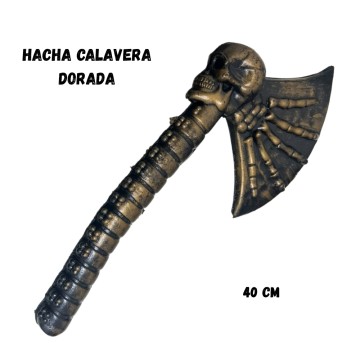 COT HALLOWEEN HACHA C/CALAVERA ORO HH0013-O
