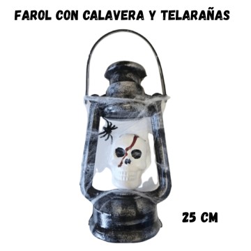 COT HALLOWEEN FAROL C/CALAVERA Y TELA ARAÑA HF0002
